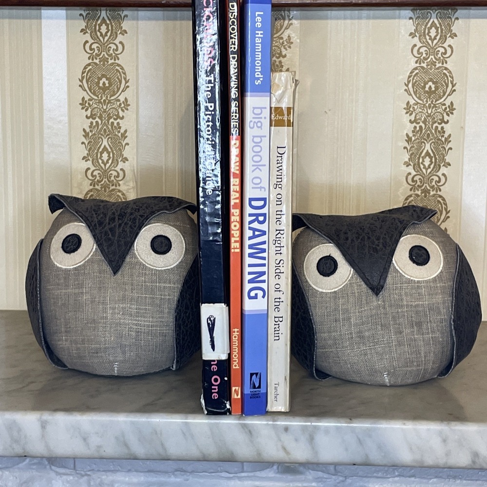 Heavy Owl Bean Bag Bookends Doorstop Paperweight Home Woodland Core